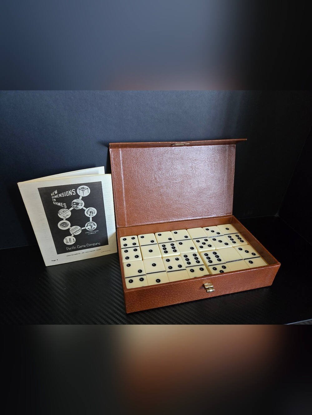 Vintage Pacific Game Co. Double Six Domino Set With Instructions